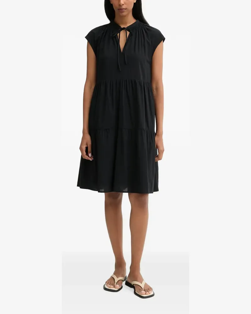 Marc O'Polo Gestuftes Kleid mit kurzen Ärmeln - Schwarz Schwarz