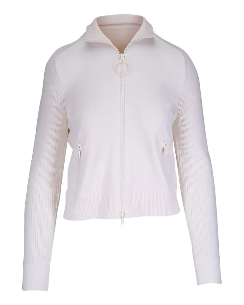 Akris ribbed-sleeve zip-fastening cardigan - Nude Nude