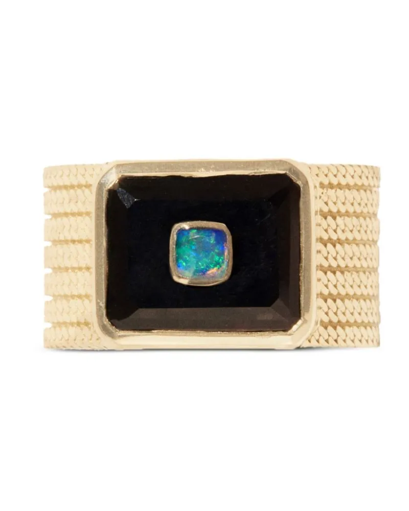Pascale Monvoisin 9kt Anton Gelbgoldring mit Onyx und Opal Gold