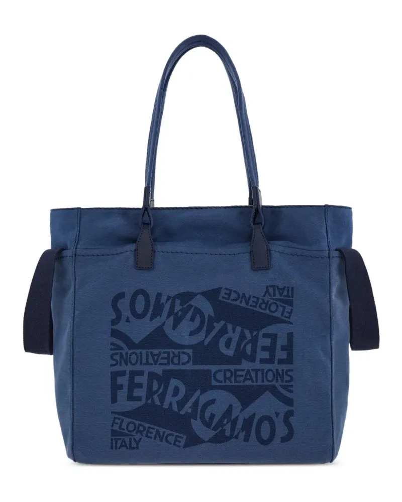 Ferragamo tote bag with logo - Blau Blau