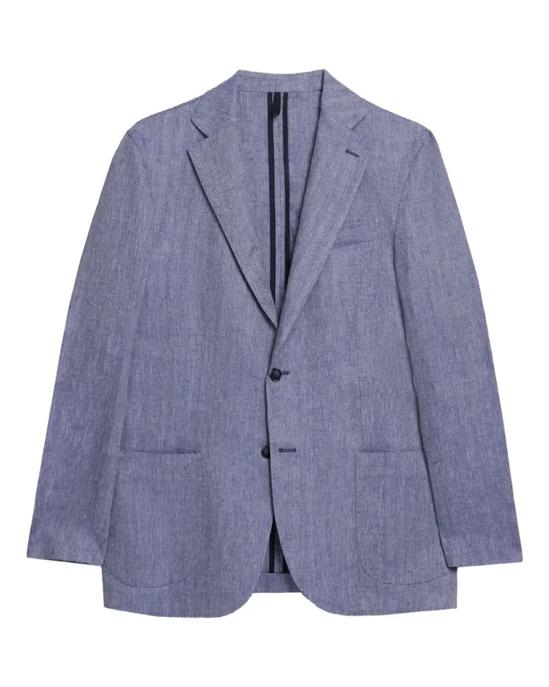 Brooks Brothers Leinensakko mit Fischgrätenmuster - Blau Blau