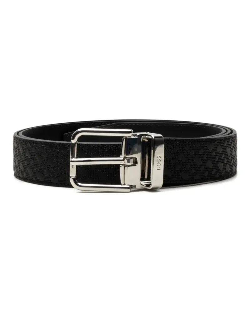HUGO BOSS textured buckle belt - Schwarz Schwarz
