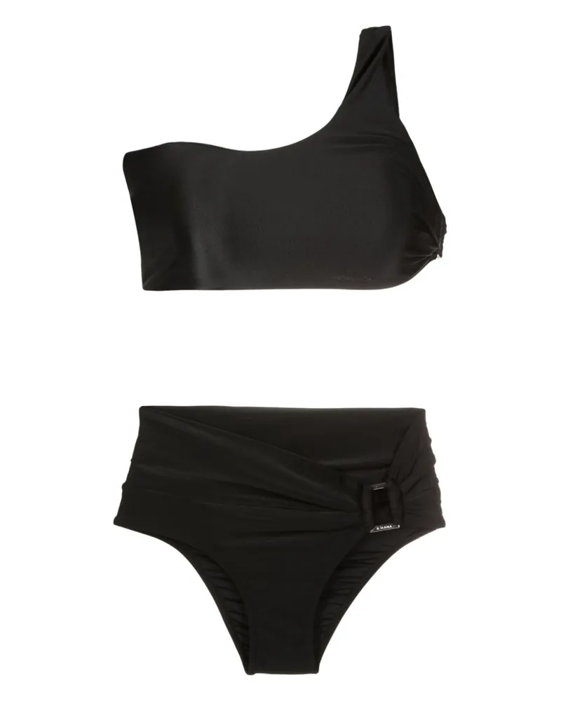 Amir Slama Bikini mit Raffungen - Schwarz Schwarz