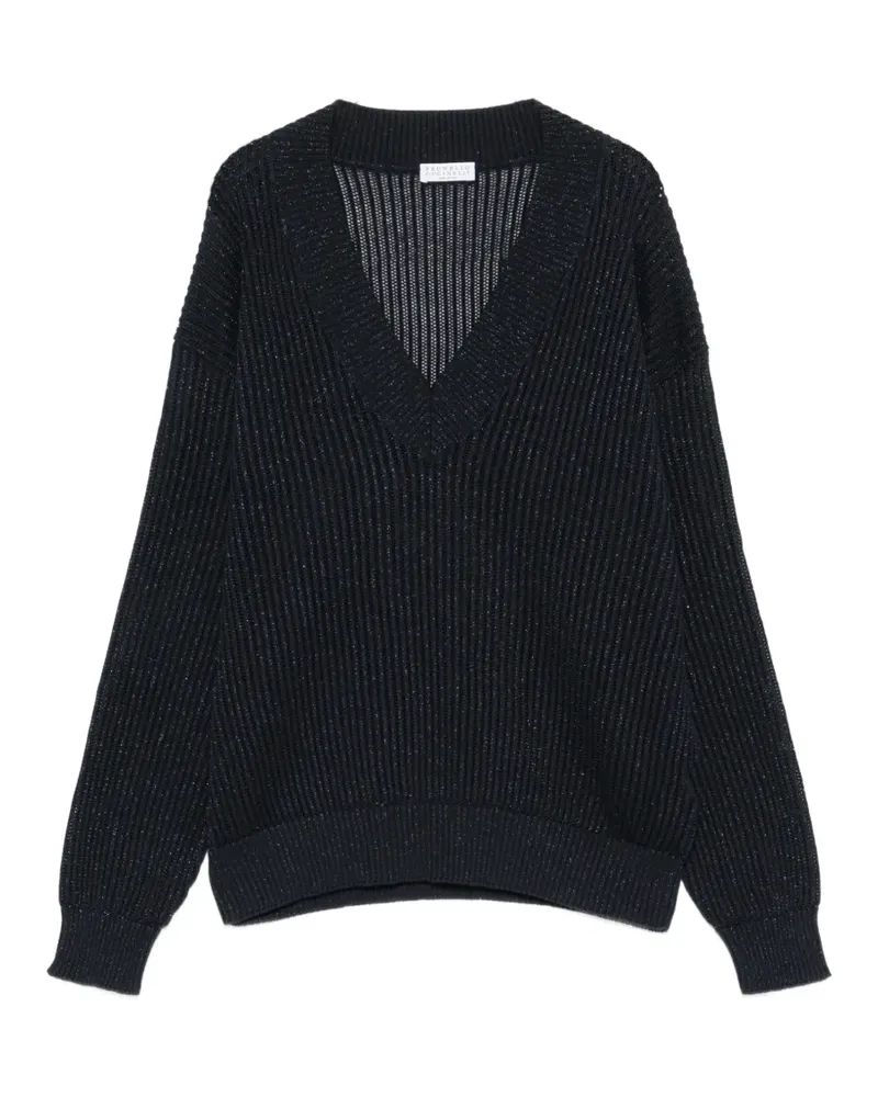 Brunello Cucinelli Pullover mit V-Ausschnitt - Blau Blau