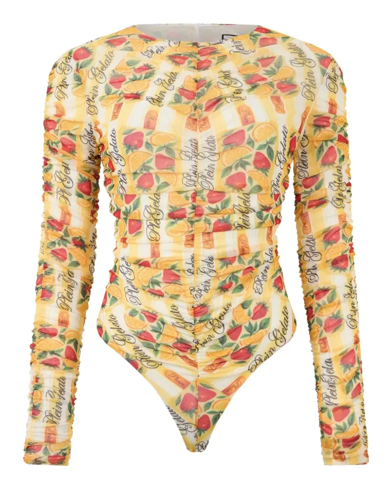 Philipp Plein Langärmeliger Body - Gelb Gelb