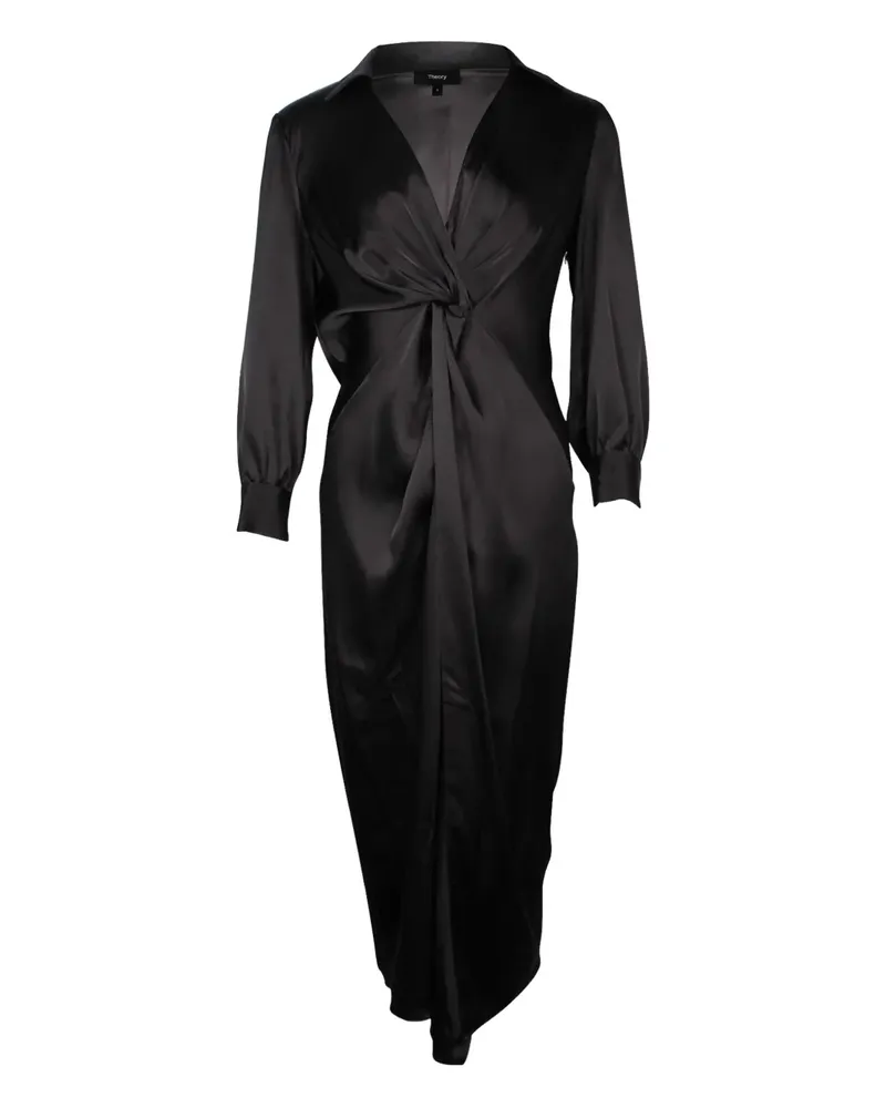 Theory front-twist midi dress - Schwarz Schwarz