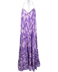 ROTATE Birger Christensen Maxikleid mit grafischem Print Violett