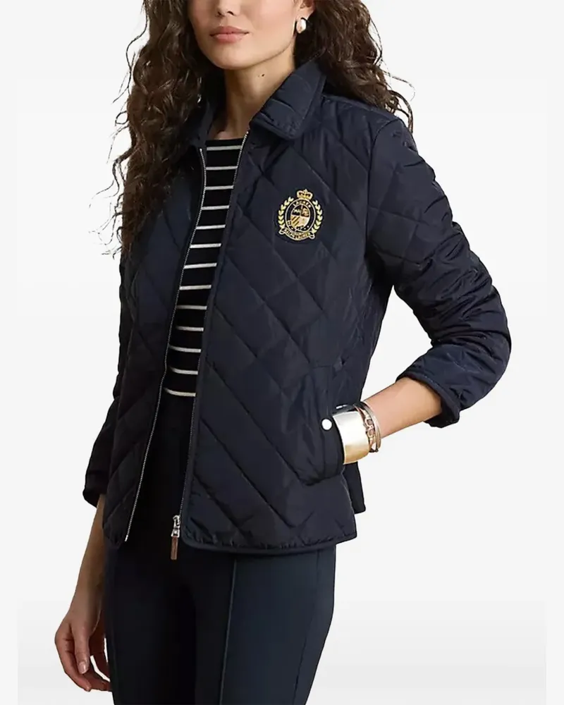 Ralph Lauren Gesteppte Jacke mit Wappen-Patch - Blau Blau