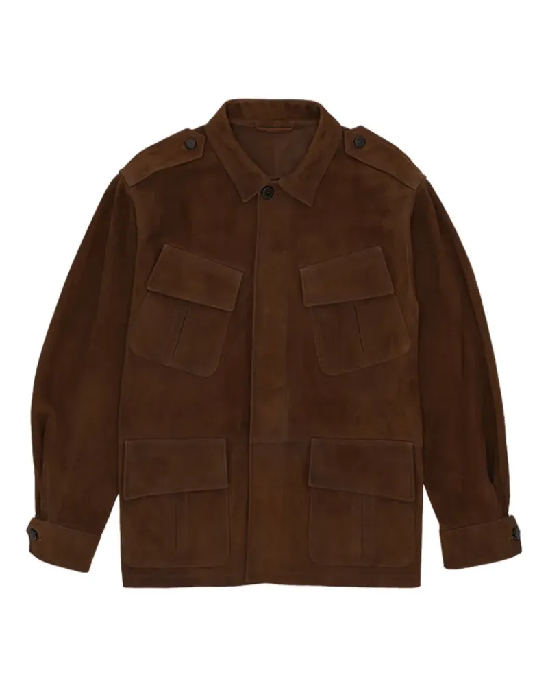 Fortela four pocket calf suede jacket - Braun Braun
