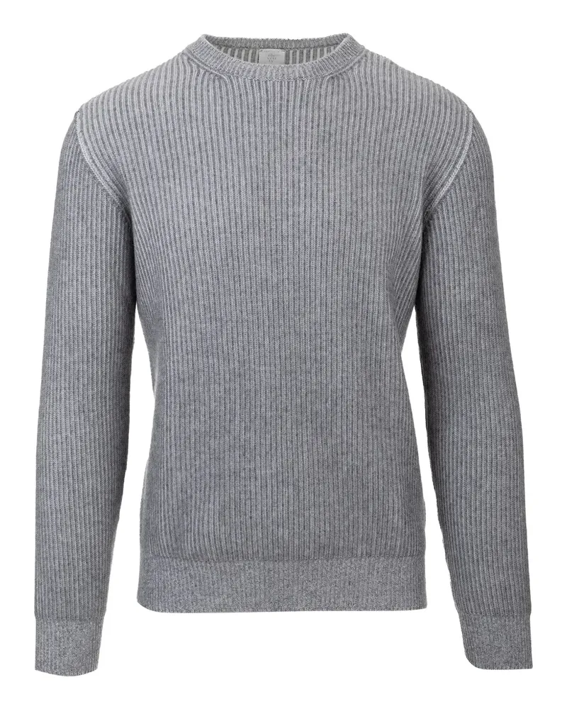 Eleventy Gerippter Pullover mit rundem Ausschnitt - Grau Grau