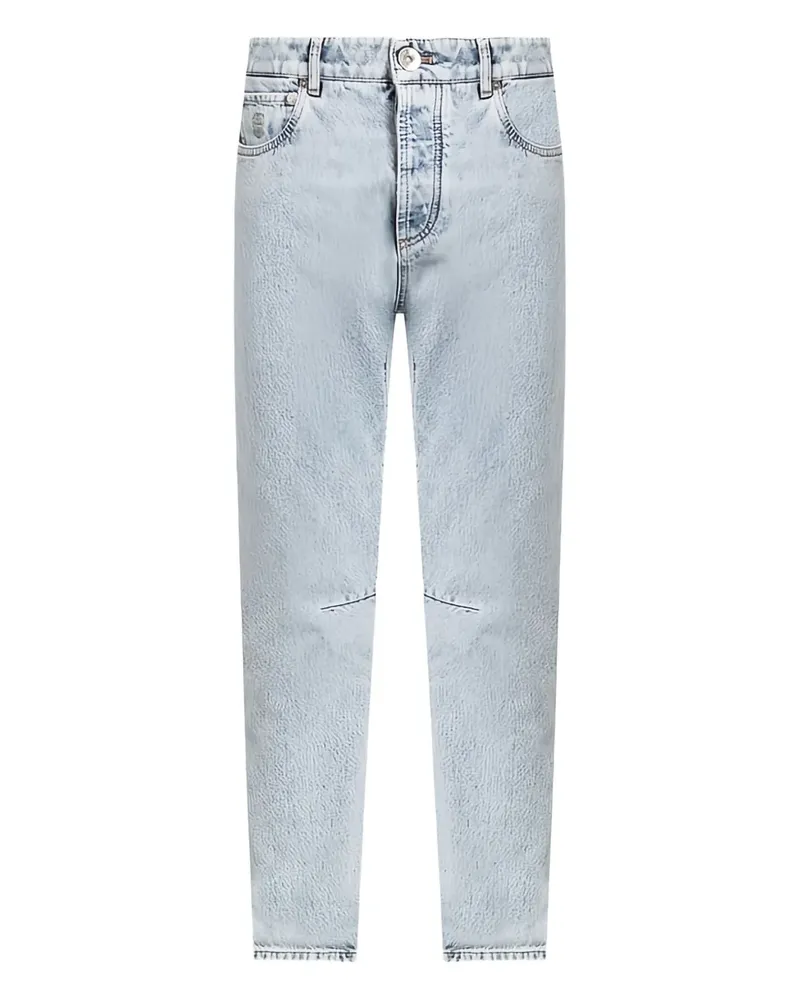 Brunello Cucinelli Schmale Jeans mit Acid-Wash-Effekt - Blau Blau