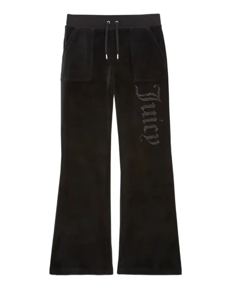 Juicy Couture Jogginghose aus Velours mit Kristallverzierung - Schwarz Schwarz