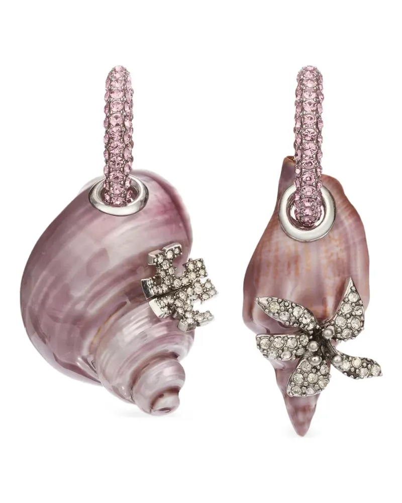 Tory Burch Curiosity Shell hoop earrings - Silber Silber