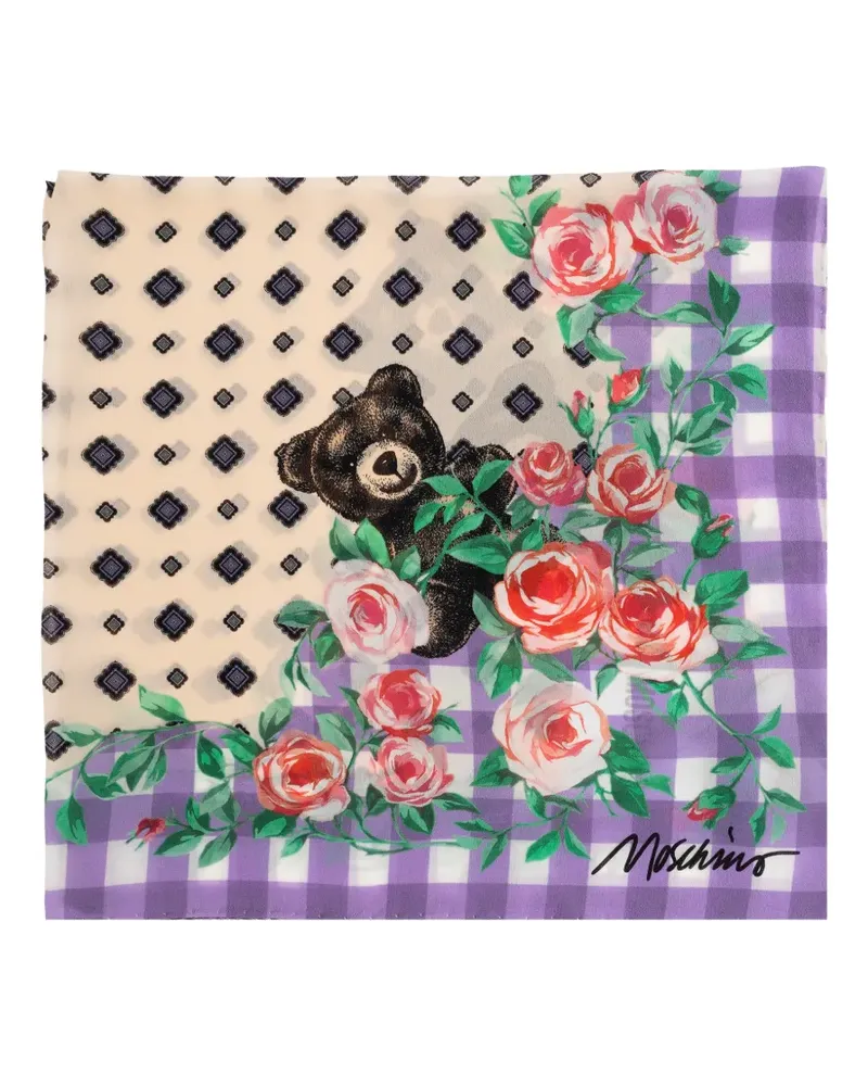 Moschino Schal mit Teddybärmotiv - Nude Nude