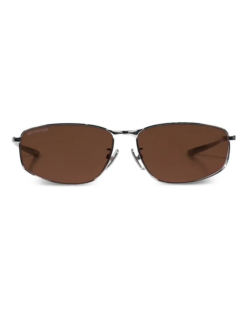 Balenciaga Sonnenbrille mit eckigem Gestell - Silber Silber