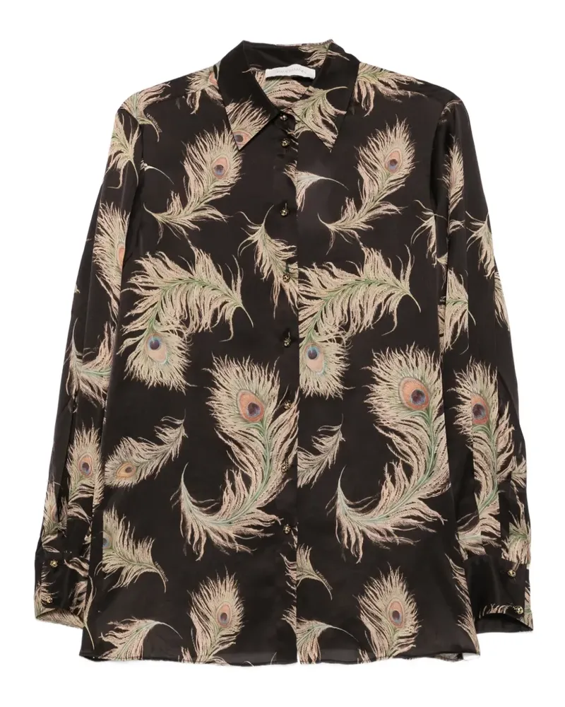 Zimmermann Valiant Hemd mit Feder-Print - Braun Braun