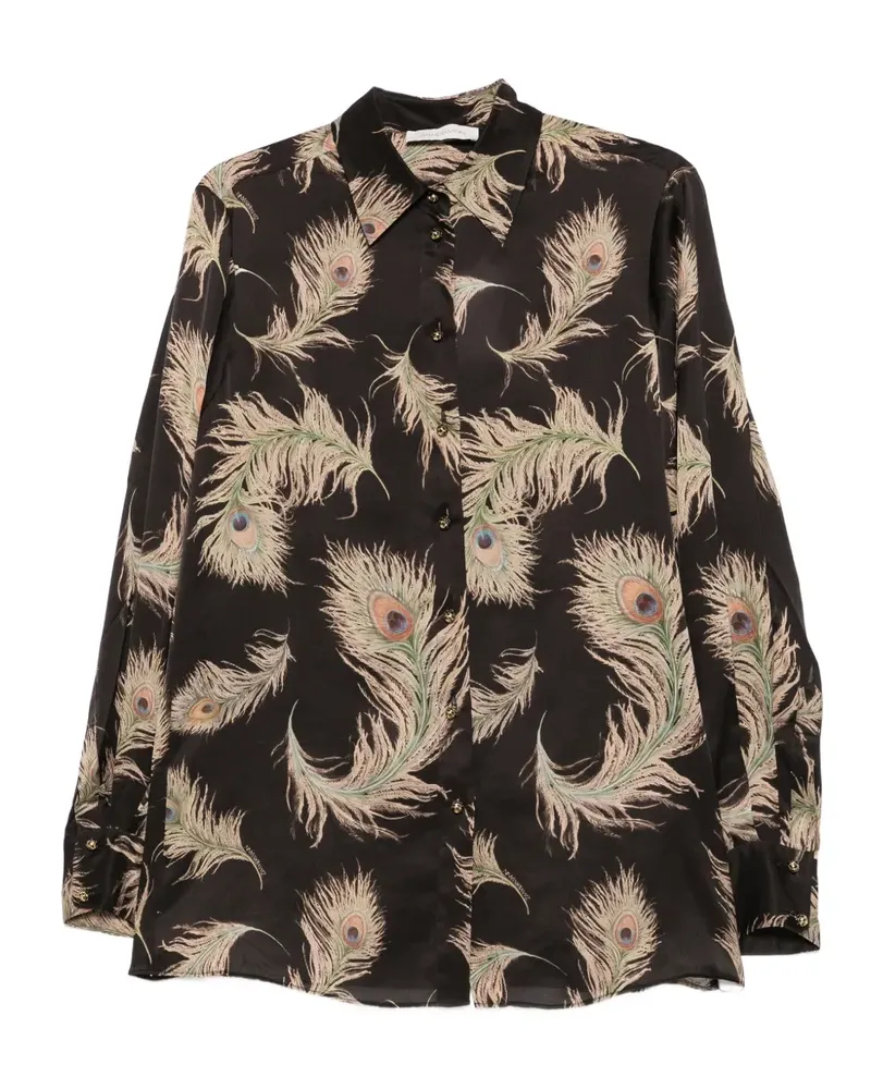 Zimmermann Valiant Hemd mit Feder-Print - Braun Braun