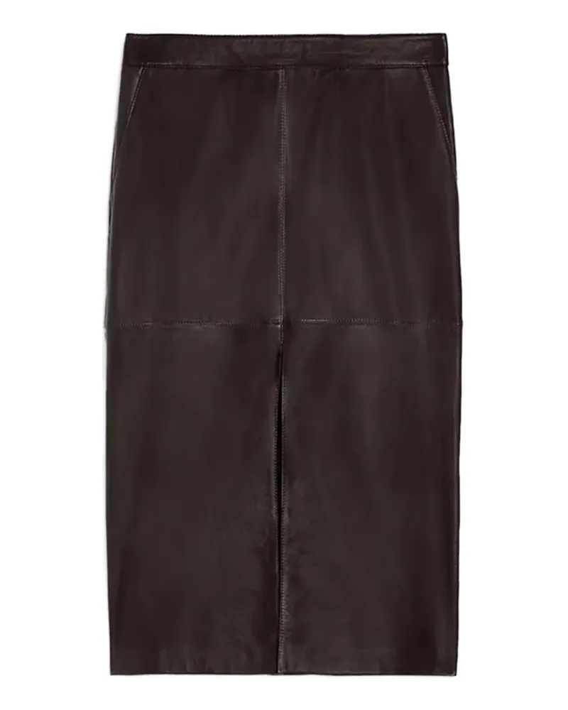 Vanessa Bruno Dayna panelled leather midi skirt - Braun Braun