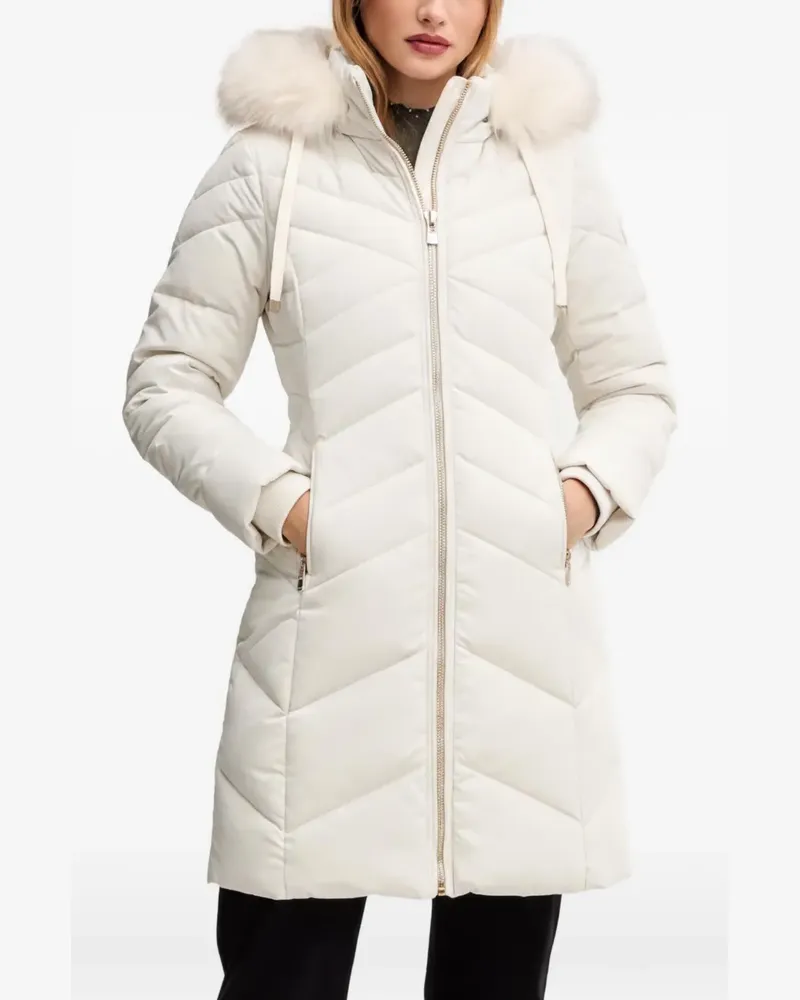 Morgan fur trimmed quilted jacket - Nude Nude