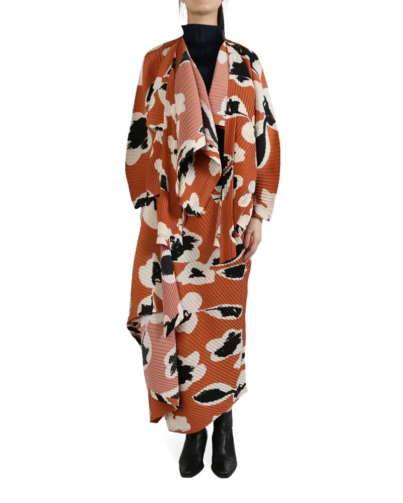 Issey Miyake Vigor Pleats coat - Orange Orange