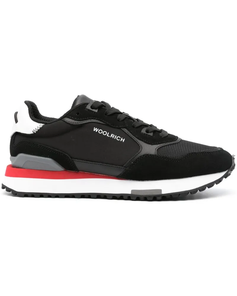 Woolrich Retro Sneakers mit Logo-Print - Schwarz Schwarz