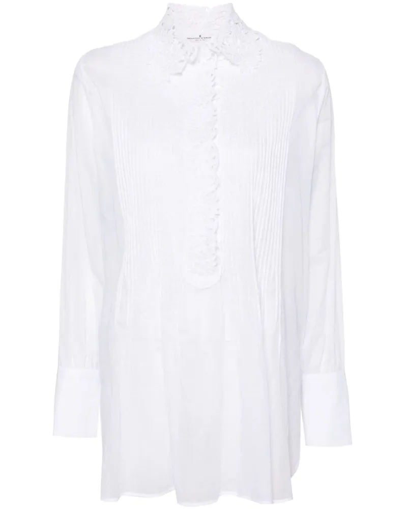 Ermanno Scervino Bluse mit Blumenstickerei - Weiß Weiß