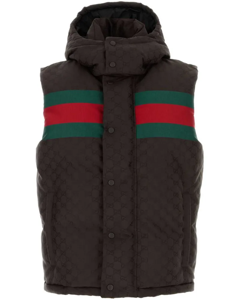 Gucci Daunenweste mit GG - Braun Braun