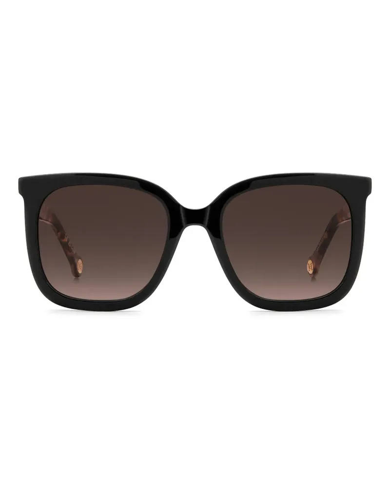 Carolina Herrera New York Sonnenbrille mit eckigem Gestell - Schwarz Schwarz