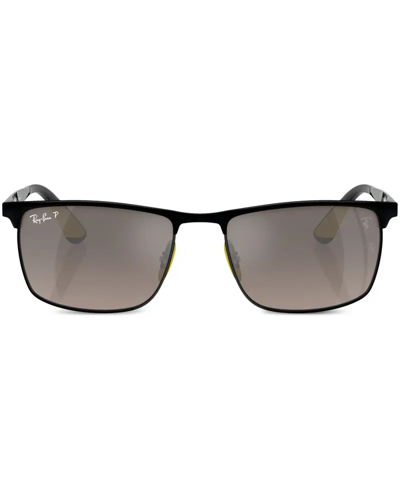 Ray Ban Chromance Sonnenbrille mit Logo-Schild - Schwarz Schwarz