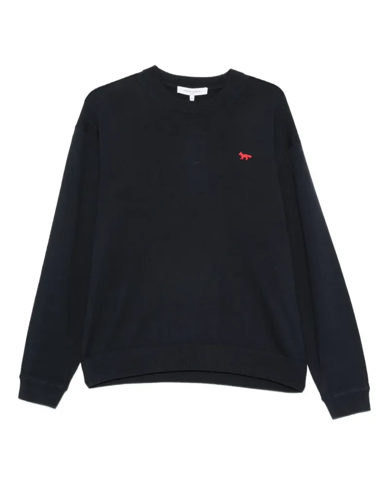 Kitsuné Pullover mit Fuchskopf-Patch - Blau Blau