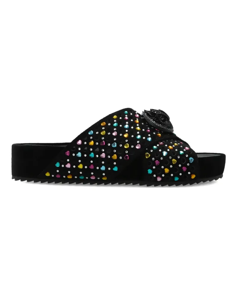 Kurt Geiger embellished cross-straps flat sandals - Schwarz Schwarz