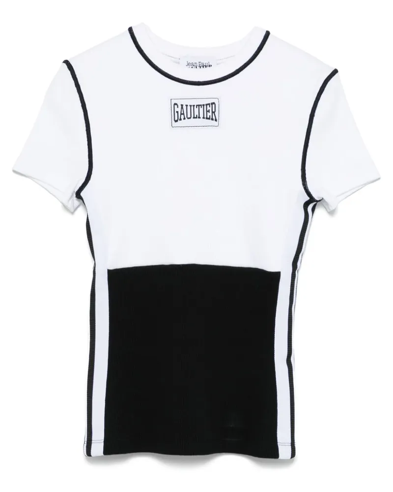 Jean Paul Gaultier T-Shirt mit Logo-Patch - Schwarz Schwarz