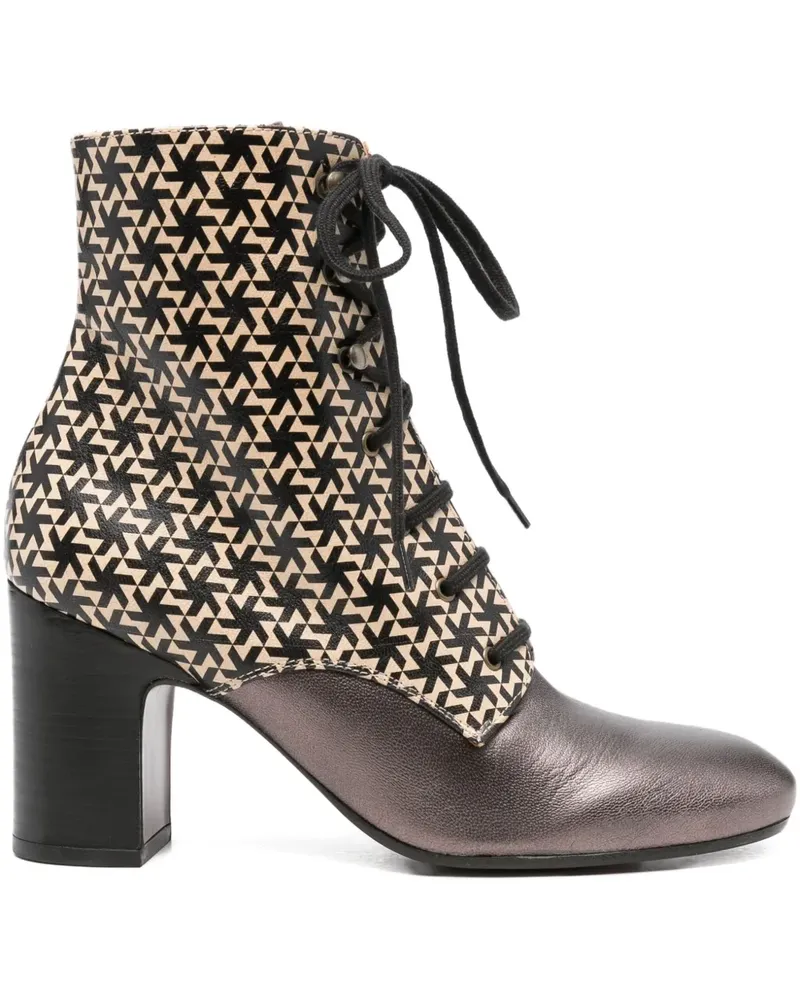 Chie Mihara Masalac Schnürstiefel mit geometrischem Muster 80mm - Braun Braun