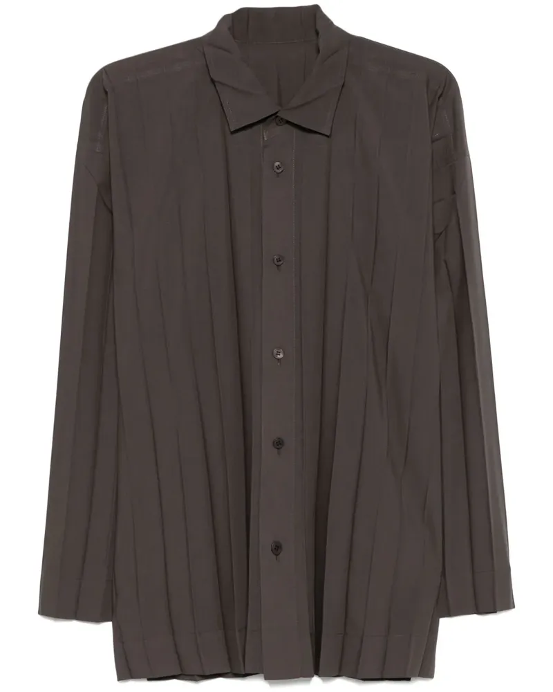 Issey Miyake Edge Hemd - Braun Braun