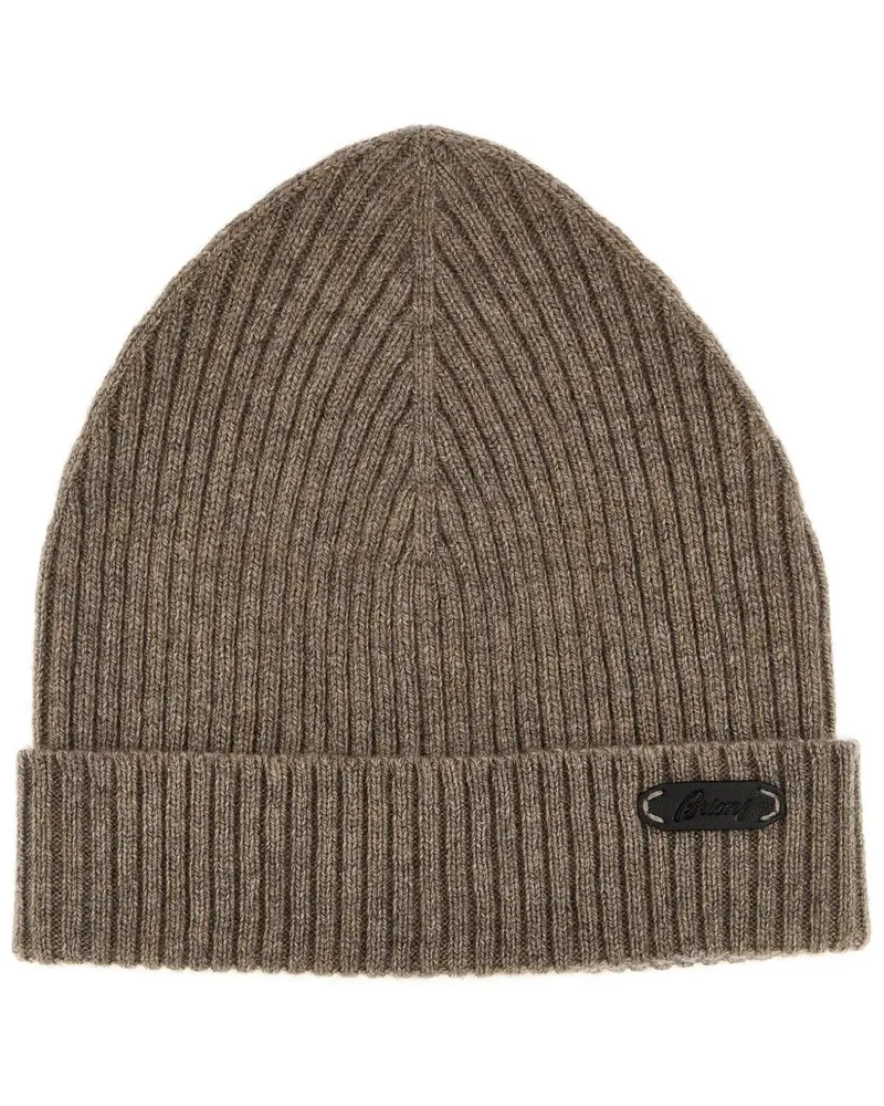 Brioni Gerippte English Beanie - Nude Nude