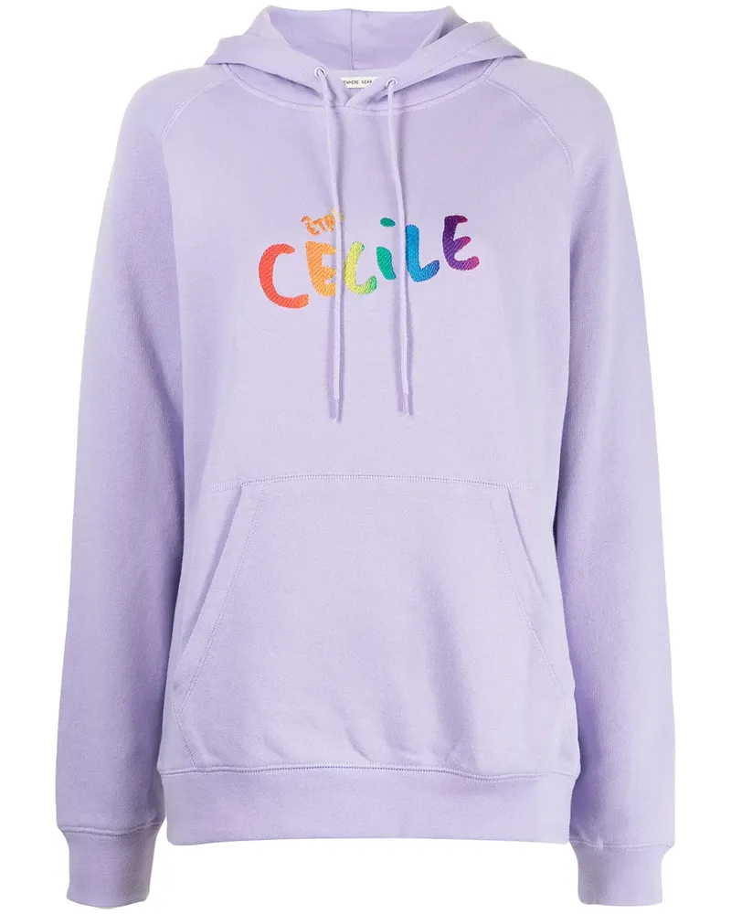 Être Cécile Hoodie mit Logo-Print - Violett Violett