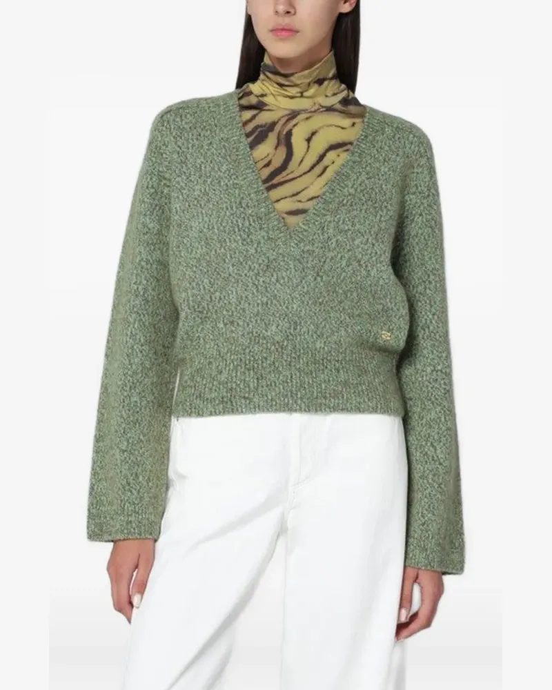 Ganni V-neck sweater - Grün Grün