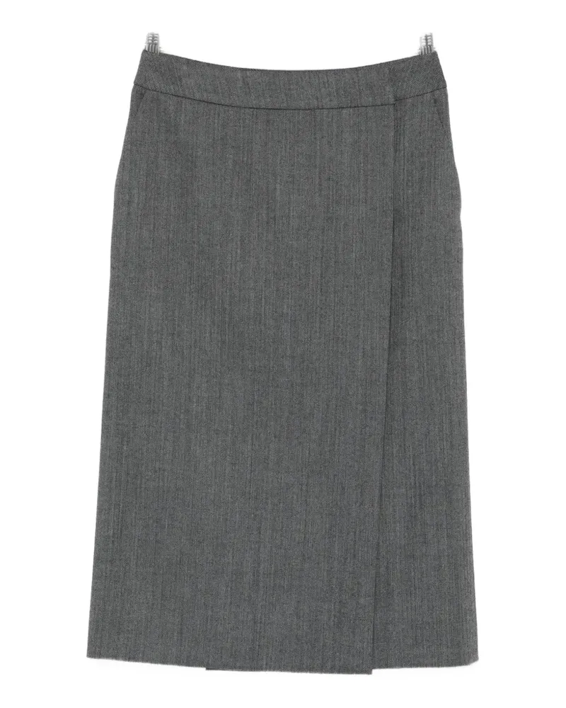 Ermanno Scervino herringbone-pattern wrap midi skirt - Grau Grau