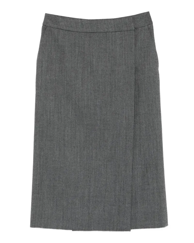 Ermanno Scervino herringbone-pattern wrap midi skirt - Grau Grau