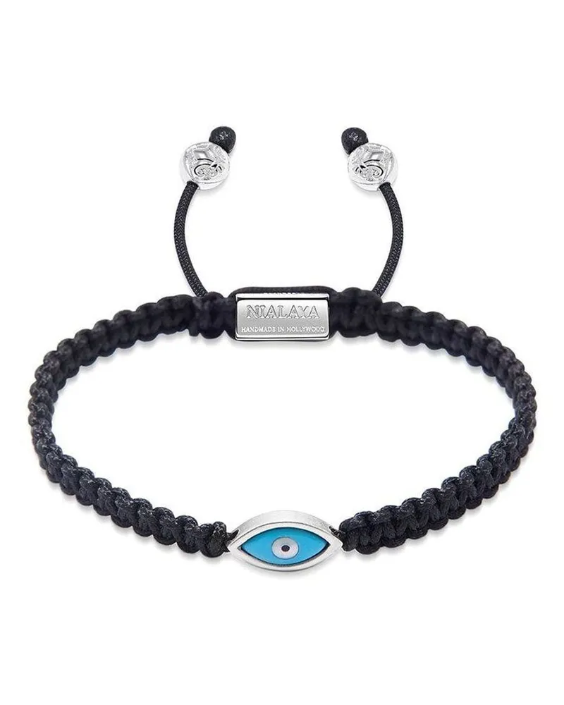 Nialaya Kordelarmband mit Evil Eye - Schwarz Schwarz
