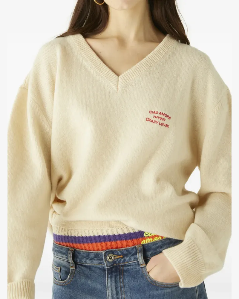 Giada Benincasa Crazy Lover Pullover mit V-Ausschnitt - Nude Nude