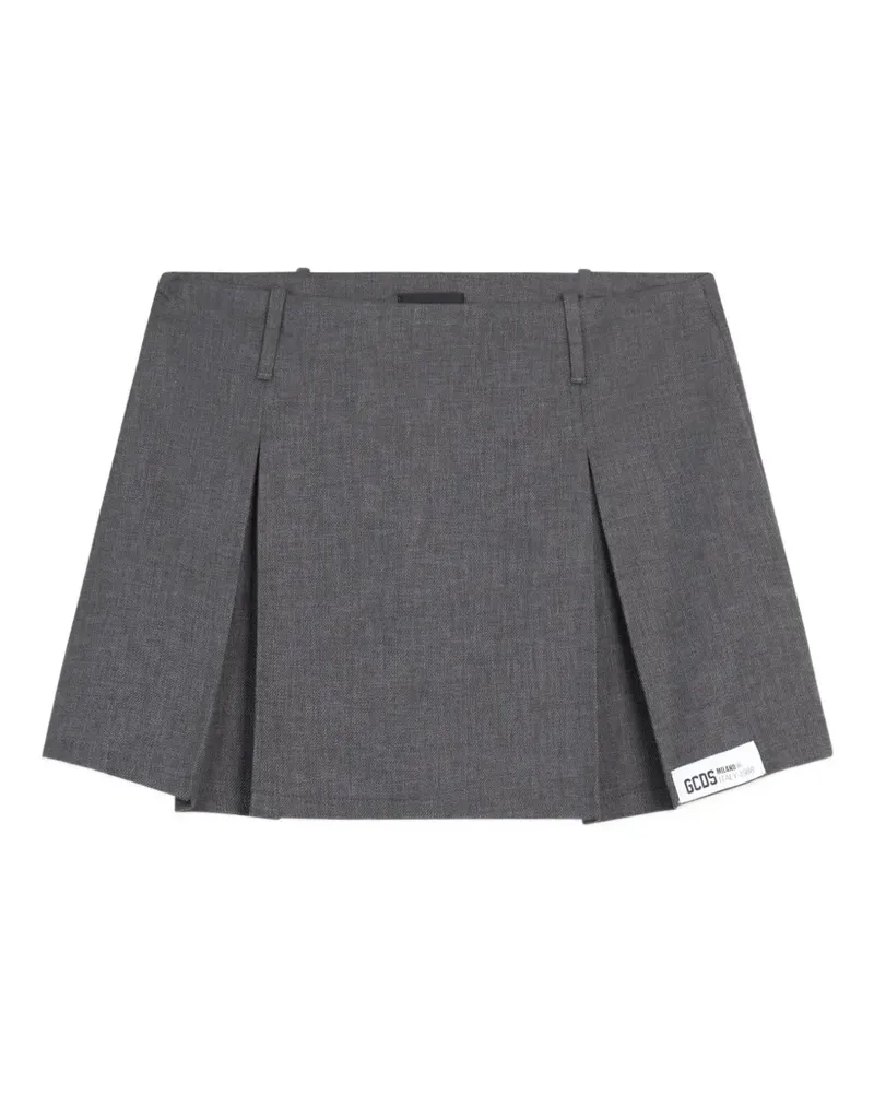 GCDS Preppy pleated twill mini skirt - Grau Grau