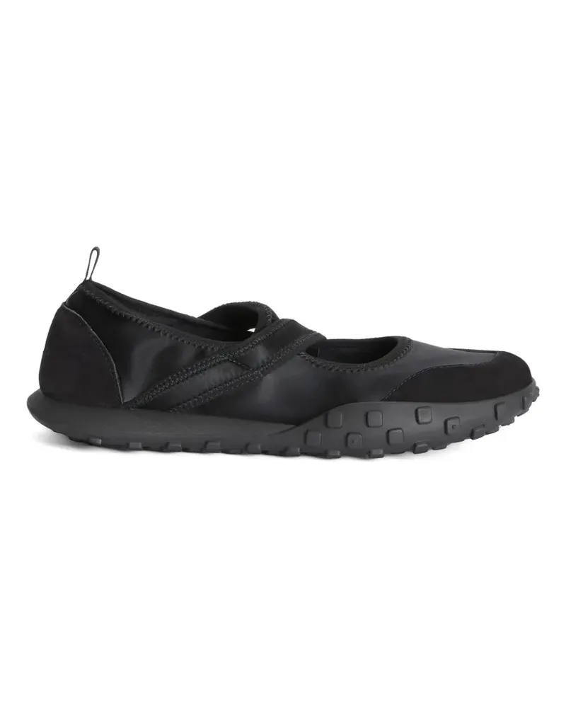 Jil Sander Moon Ballerinas mit Wildlederbesatz - Schwarz Schwarz