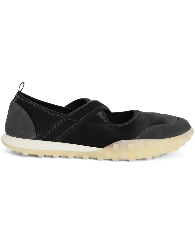 Jil Sander Moon Ballerinas mit Wildlederbesatz - Schwarz Schwarz