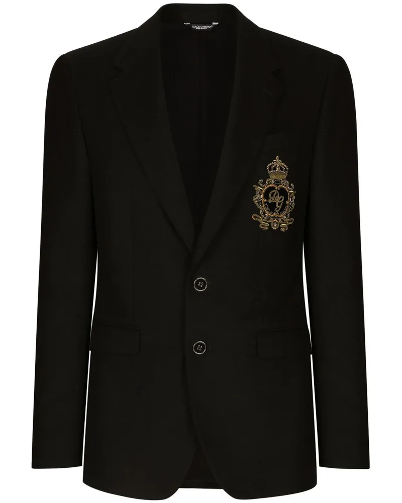 Dolce & Gabbana Sakko mit verziertem Wappen - Schwarz Schwarz