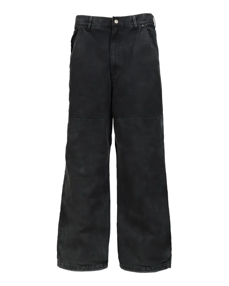 N.HOOLYWOOD bleached knee-patch trousers - Schwarz Schwarz