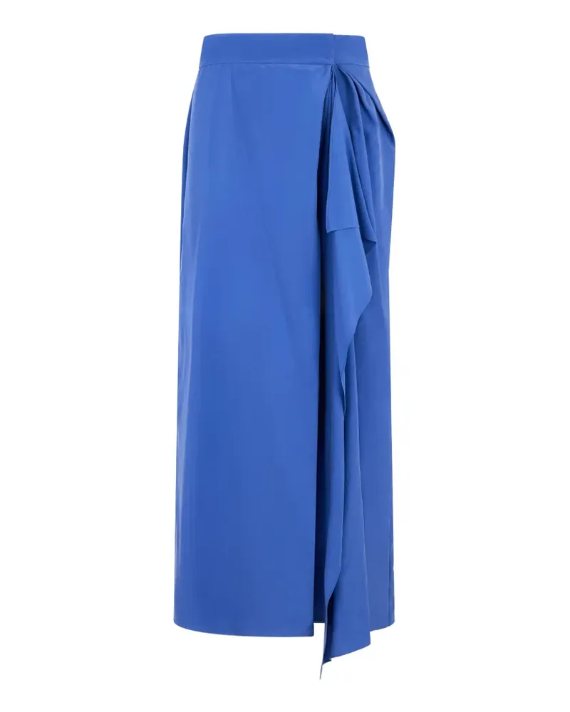 Alberta Ferretti asymmetrical draped maxi skirt - Blau Blau