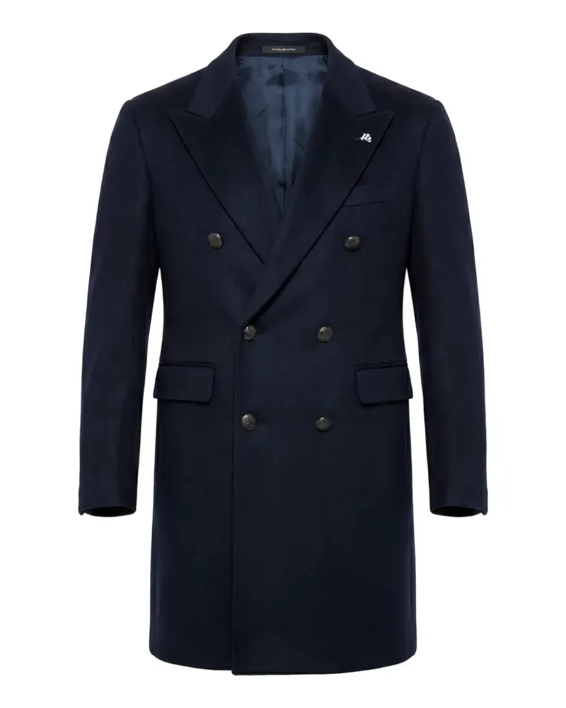 Tagliatore Doppelreihiger Mantel aus Kaschmir - Blau Blau