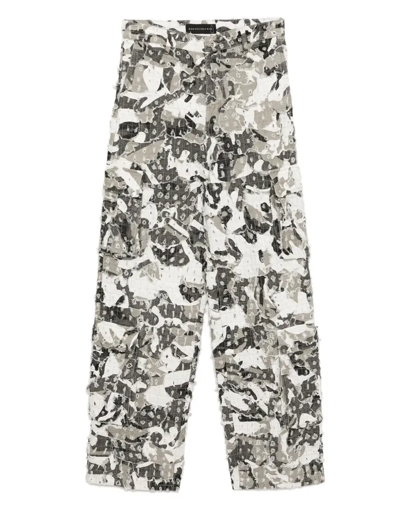 WHO DECIDES WAR Micro Cargohose im Distressed-Look - Grau Grau