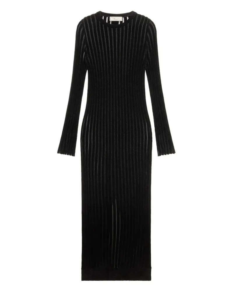 Blumarine Midikleid aus geripptem Strick - Schwarz Schwarz